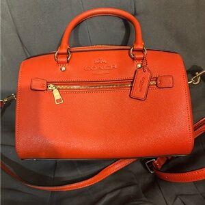 Coach Bold Orange Leather Tote